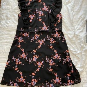 La Maison Talulah Black floral print mini dress
